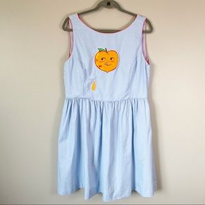 Tuesday Bassen Just Peachy Retro Checkered Dress